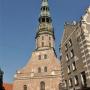 Met zijn 133 meter hoge spits in de Sint-Petrus kerk een beeld bepalen element in Riga